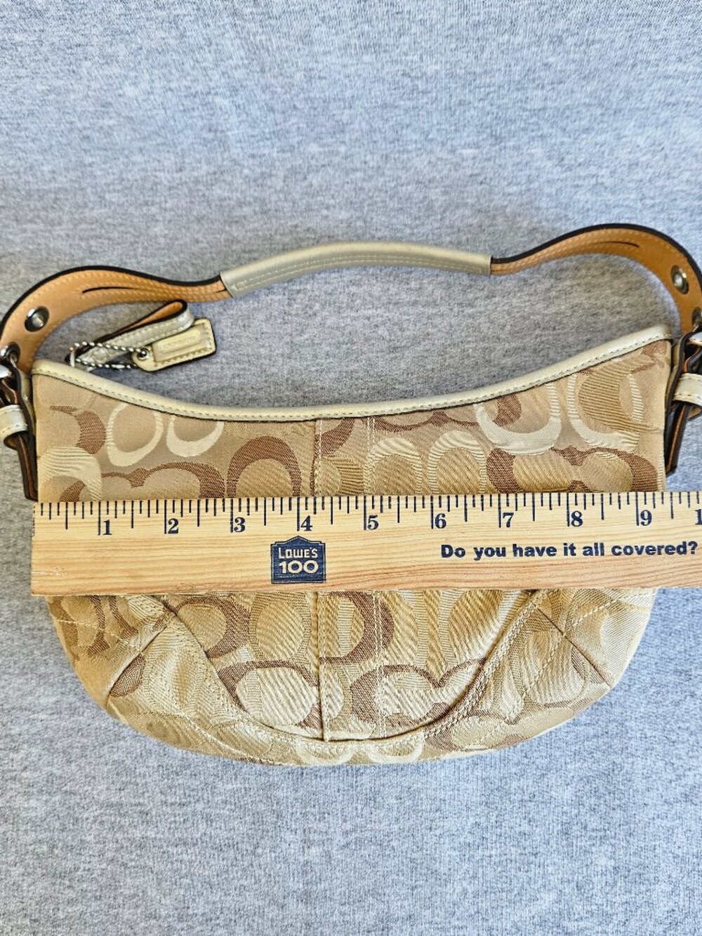 Coach Vintage Signature Small Soho Hobo Shoulder Bag Gold Metallic Optic C Y2K - Picture 14 of 16